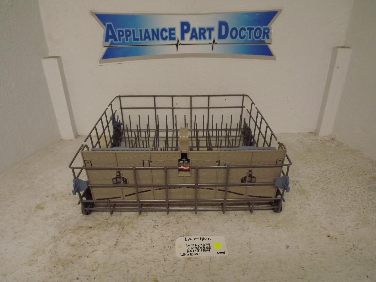Whirlpool Dishwasher W10727679 W10380385 Lower Rack Used Whirlpool Dishwasher W10727679 W10380385 Lower Rack Used